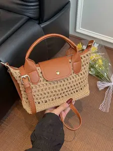 Women's Magnetic Buckle Zipper Closure Handbag, Fashion Beach Vacation Shoulder Crossbody Bag, Fashionable Bohemian Bag, Perfect for Travel Holiday and Beach Essentials