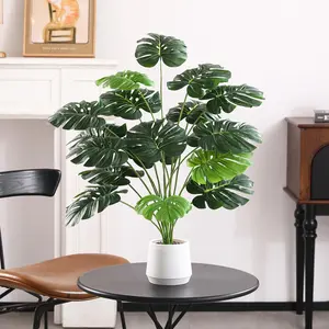 Artificial Monstera Plant 18 Heads 29.5in - Lifelike Tropical Fake Foliage | No Maintenance Decorative Split Leaves for Home Office Indoor Outdoor Decor