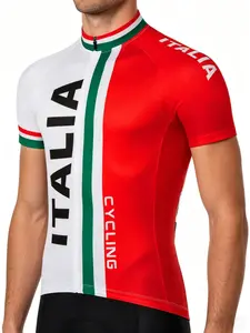 Men's Cycling Jersey, Short Sleeve Sporty Bike Shirt, Digital Print, 3 Back Pockets, All Season, Ideal for Outdoor Activities