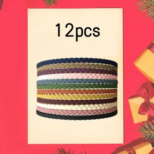 12 Pack Plastic Headband with Teeth Frosted Narrow Edge Headband Thin Headbands Braided Braid Style Headband Fashion Accessories nesta  hairband