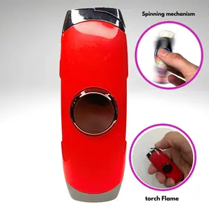 FLKR LYTR: Red Fidget Torch with Durable Design for Fidgeting and Relaxation Accessory - Bold Red Design & Spinning Mechanism - * Does NOT come prefilled*