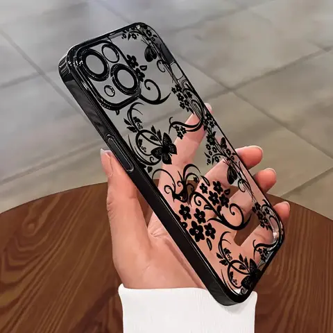 Transparent Flower Design iPhone Casing - High-Quality Phone Accessories for Protection, Easy Birthday Gift, Fits iPhone 18 Pro Max/17 Air/16 Plus/15 Pro Max/14 Pro/13/12/11/JTDDTPU10 Devices
