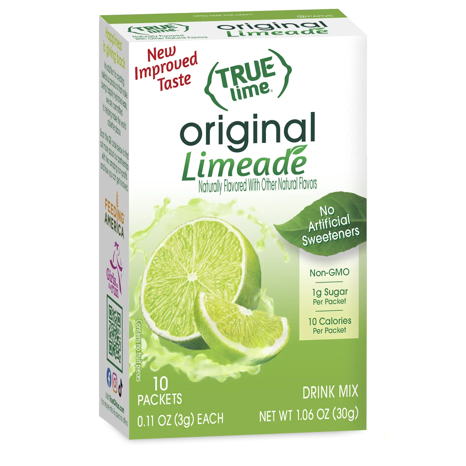 True Lime Original Limeade Drink Mix | 10 Cal | No Artificial Sweeteners | Non-GMO Stick Packets True Lime Original Limeade Drink Mix | 10 Cal | No Artificial Sweeteners | Non-GMO Stick Packets