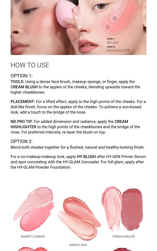 Natasha Denona HY-BLUSH Cream Blusher Highlighter Matte Glam - Vegan Formula with 6 Shades for Home Decor & Personal Use 10g - Glow