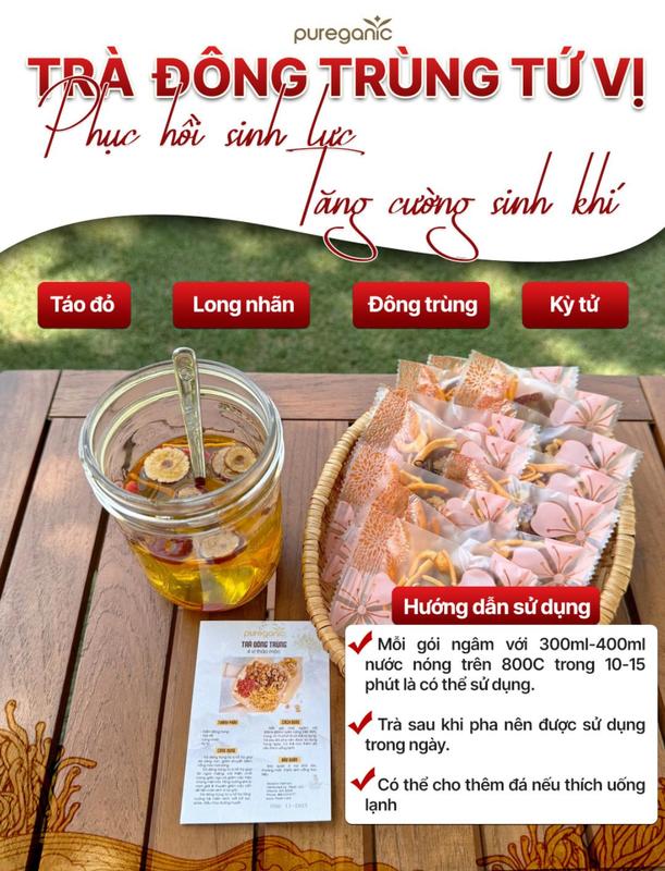 Tra Thao Moc PUREGANIC Herbal Tea - 30 Bags, jujube, goji berry