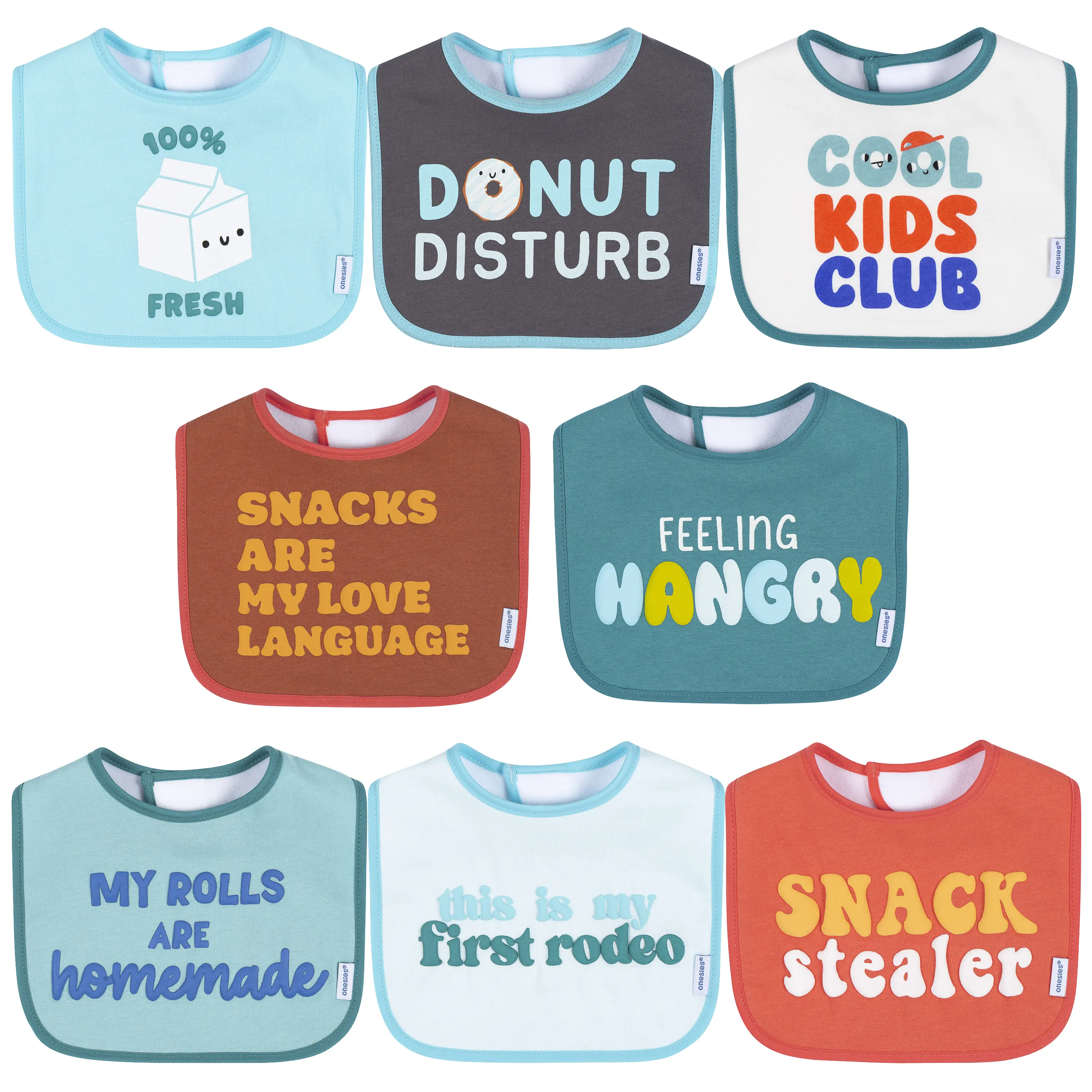 Onesies brand 8-Pack Baby Boys Kids Club Drooling Bibs
