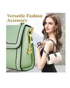 VICKHU Gold Plated Bubble Initial Letter Cute Keychain for Women Car Key Purse Decorative Keyring Handbag Charms Fashion