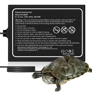 Multi-size reptile heating pad with thermostat, suitable for 20-gallon aquariums, 40-gallon aquariums, reptile terrariums, turtles, hermit crabs, snakes, lizards, and other reptiles. Heats efficiently, easy to store, and can be placed anywhere. Fleece Hea