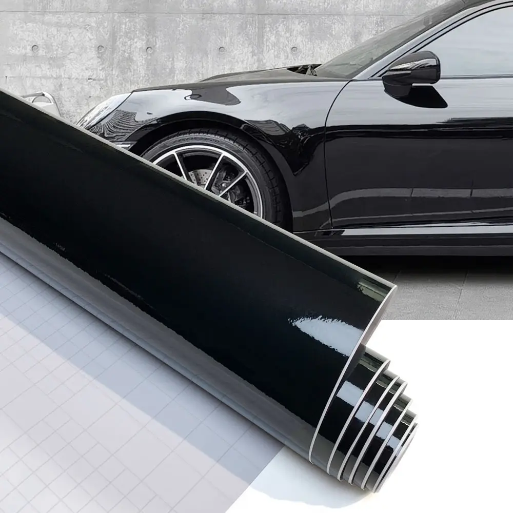 1Roll Car Glossy Black Sticker, Waterproof Air Release DIY Stickers, Special Adhesive for Car Hood and Motorcycle Body Stickers, Decal for Cars, Car Decals
