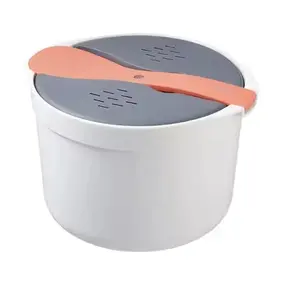 Microwave Oven Rice Cooker Portable Food Container Multifunction Steamer Rice Cooker Bento Lunch Box Steaming Utensils| Food-Grade PP | All-in-One Rice Cooker & Steamer Kitchenware