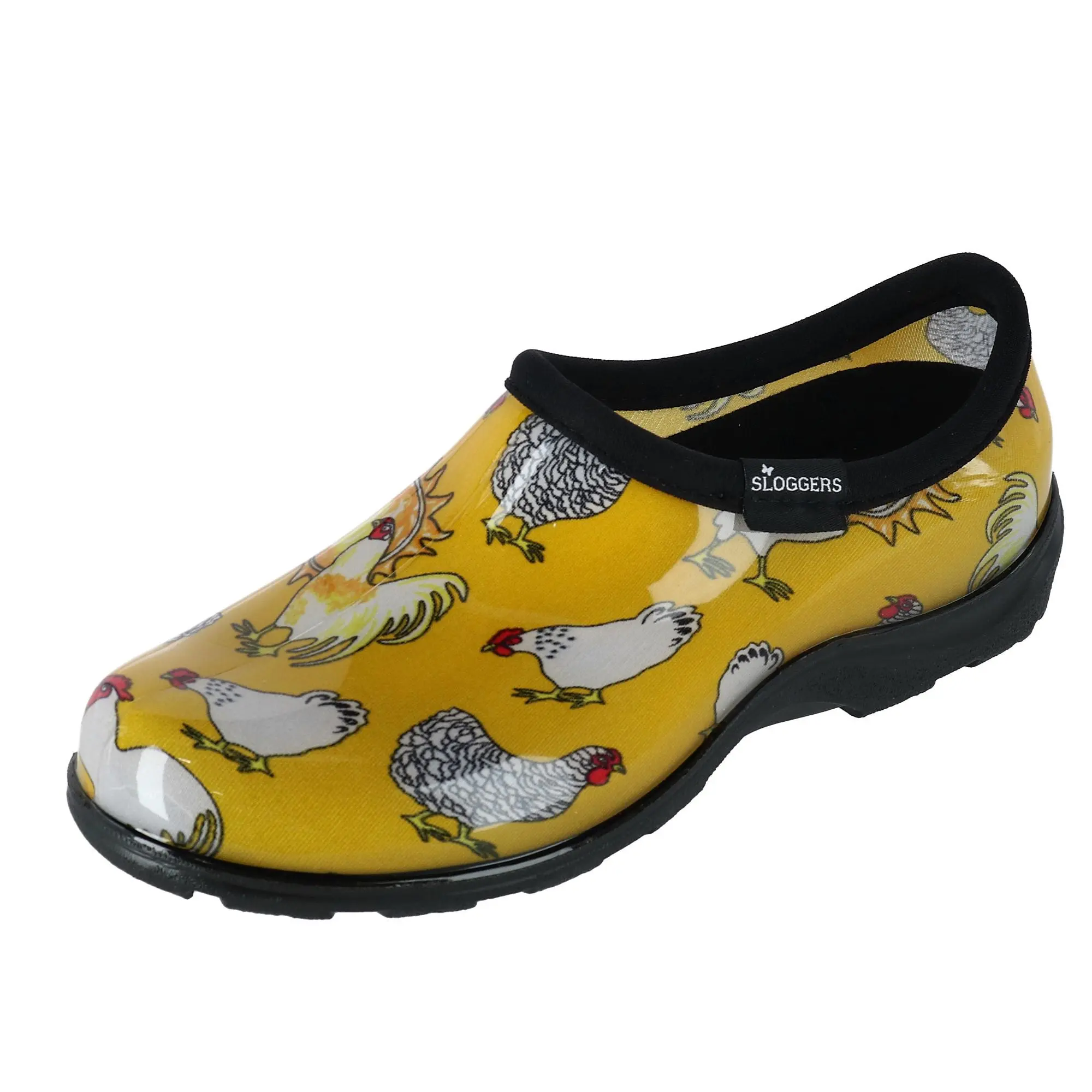 Sloggers Female Cute Cartoon Chicken Print Short Rainproof Rain Shoes for Rainy Days, Garden-Ready Home Supplies Footwear, Slip On