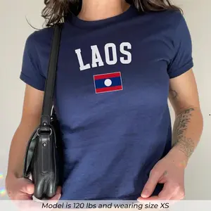 Laos Baby Tee, Laos Flag Crop Top, Thai Shirt, Laos Flag, Womens Laos Graphic Tee, Thai Dress, Baby Tee Women, Asian Shirt