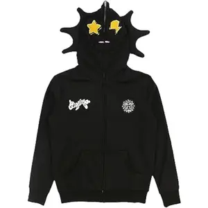 Fun Multi Angle Full Zip Up Hoodie for Men Women y2k Over Face Graphic Hoodies Retro Lazy Style Hoodie