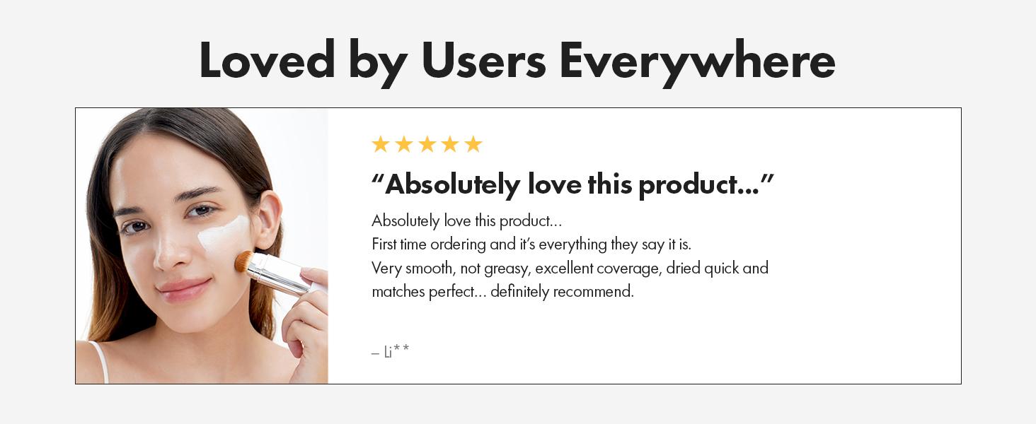 [ELROEL Official Store] ELROEL Blanc Cover Cream Stick V White - Korean Color-Changing Foundation Stick with Volufiline - Medium to Full Coverage Dewy Finish Base Makeup - Dual-Ended with Detachable Brush (13g, 0.04 oz)