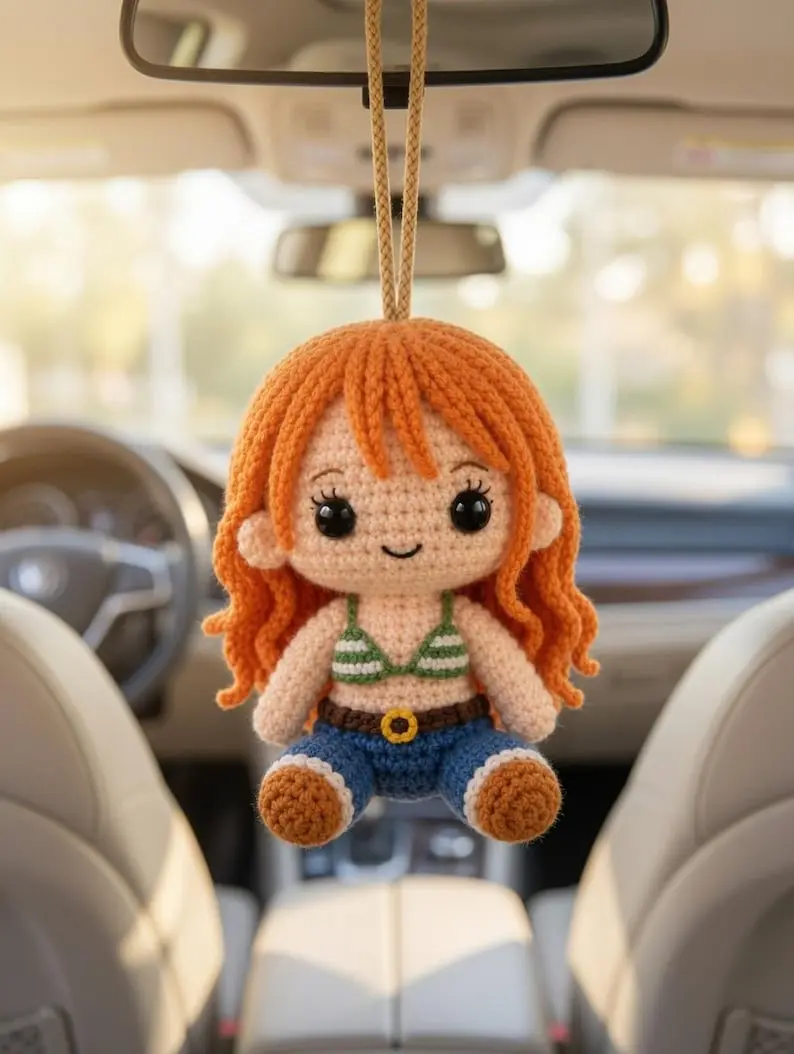 Handmade Crochet Anime-Inspired Character Keychain – Cute Mini Yarn Doll Plush Charm for Handbags, Backpacks, Car Keys, Collectors and Everyday Gifts