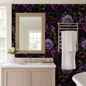 Dark Floral Gothic Moody Wallpaper Peel and Stick
