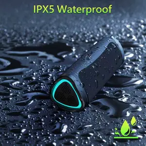 Wireless Bluetooth 5.3 Speaker IPX5 Waterproof 0.74lb Lightweight LED Stereo Sound Speaker for Travel/Party/Home
