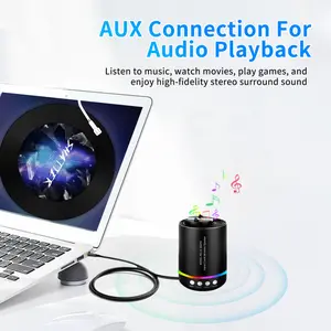 Aluminum Shell Hand Crank Bluetooth Speaker Radio, Rechargeable Power Bank Weather Radio with Night Light, for Charging Mobile Phones, Portable Charger Radio with Ambient Light