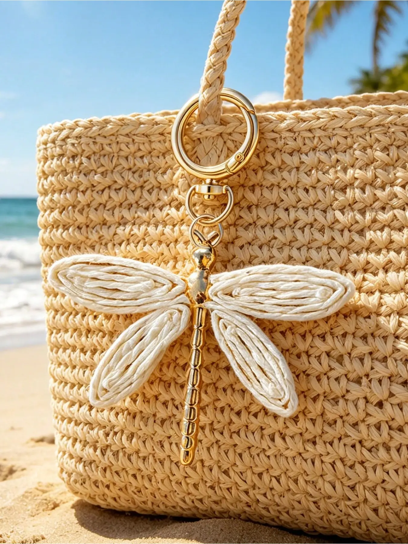 Colorful Dragonfly Keychain for Purse, Bohemian Style Handwoven Pendant, Cute Animal Accessory, Perfect Gift for Friends and Fashion Lovers, Key Chain Charms