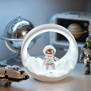 Boys Night Light - Cool LED Astronaut Lamp With 3 Color Temperatures & 3 Brightness Levels - Rechargeable Touch Control Space Light For Kids Room/March Madness/Spring Break - Unique Gift For Boys