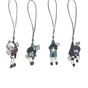 Genshin Impact Ganyu Hu Tao Zhongli Xiao Wanderer Barbatos Nahida Kazuha Fantasy Cartoon Mobile Phone Hanging Rope Pendant Gift