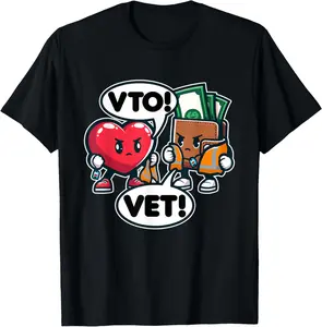 100%cotton Heart Says VTO Wallet Says VET T-Shirt