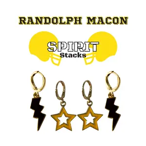 Randolph Macon Spirit Earring Stack For Yellow Jackets Game Day