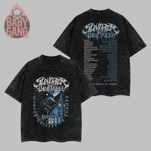 [Baby Gang] Slaughter to Prevail - Winter Tour 2026 Heavy Metal Washed Tee Slaughter to Prevail Tour 2026 Deathcore Unisex Oversize Rock Band Cotton Gift For Rock Music Lovers Vintage Grizzly fan Merch