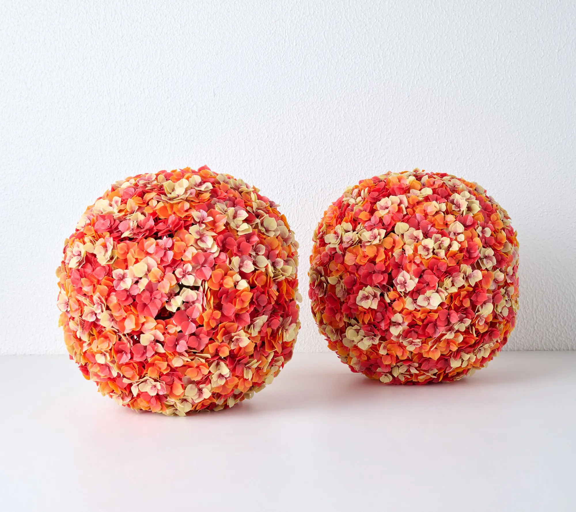 Wicker Park Set of 2 14" Indoor/Outdoor Faux Hydrangea Spheres