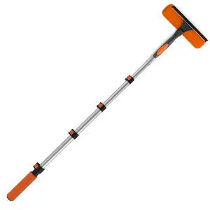 LAANPOLE 3FT Window Squeegee with Extension Pole, 2-in-1 Squeegee for Window Cleaning, Professional Cleaning Kit for Home with 3FT Telescoping Pole for Outdoor Indoor Use