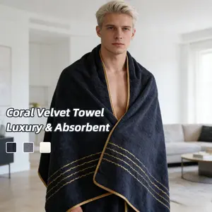 Luxury Coral Fleece Bath Towels for Adults - Ultra Soft, Super Absorbent, Quick Dry, Large Size Thick Body Towel, Perfect for Spa, Hotel, Sensitive Skin, Gift for Women Men