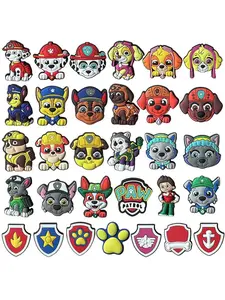 31 Pieces Cartoon Rescue Dog Shoe Charms Set For Bubble Slides Clogs Sandals,PVC Shoe Decorations Accessories Buckle For Christmas Birthday Gifts
