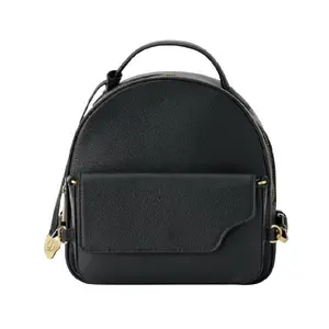 DANEAULT The Rebecca Conversion Mini Backpack – Convertible Leather Bag with Removable Front Pocket – Travel, Work & Everyday Use – Compact and Stylish – Women's Backpack - Black