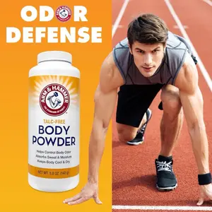 Arm & Hammer Foot ODOR DEFENSE Foot Powder Talc-Free Body Powder - Helps Control Body Odor, Absorbs Sweat & Moisture, Keeps Body Cool & Dry, 50g Fresh Scent