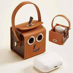 Robot Earphone Case Charm, Mini Creative Bag Accessory Keychain, Cute Cartoon Key Ring for AirPods, Stylish Small outdoorfun