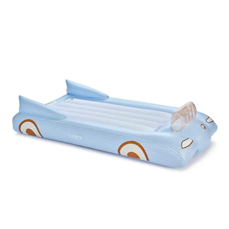 FUNBOY Blue Car 15"H Kids' Sleepover Twin Air Mattress Bed with Electric Pump