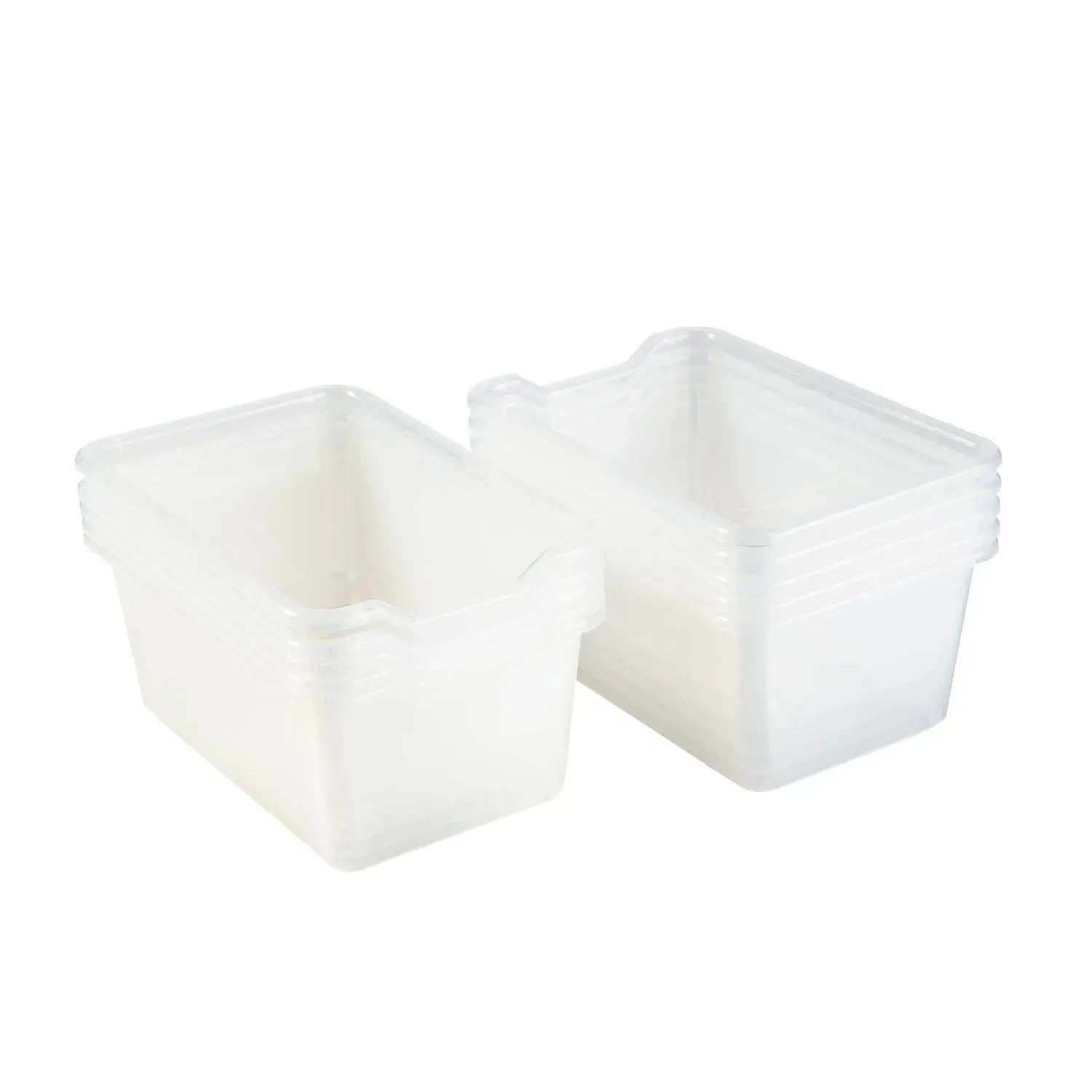 10-Pc. 8"x5" Stackable Scoop-Front Durable Plastic Organizers Set, Office/School Craft Supplies Box Organizer Boxes