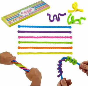 Silicone Sensory Stick - Small Fidget Toys for Toddlers Kids,  Autism and Adhd Toy, Calming Sensational Tools for Stress, Textured Stretchy Colorful Quiet Calming Sensory Toys, Classroom Prize, Party Favors, Screen Free Toys