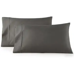 Pillow Cases Set of 2- Microfiber, Extra Soft Pillowcases - Easy Care & Machine Washable - Gray