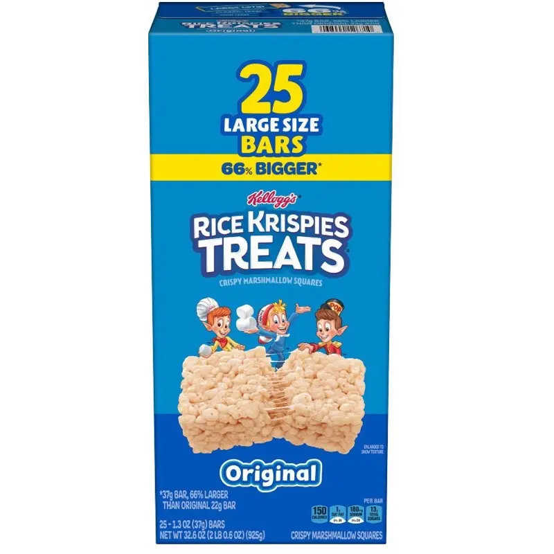 Original Rice Krispies Treats Snack Bars, 25-Count Cereal Bar Snack Pack