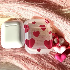The Cutest heart Transparent AirPods Case Accessories Shockproof Protection Durable