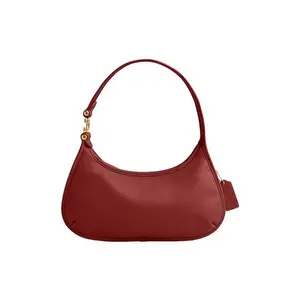 Coach Eve 31 Glove-Tanned Saddle Bag with Zipper Closure and Hardware Accents for Women