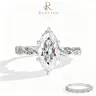 Rexviao Women's 2-Part Marquise-Cut 5A Cubic Zirconia Hearts & Arrows Ring Gift Set, Feminine Jewelry Accessories for Women, Romantic Gifts for Girlfriend, Engagement Jewelry