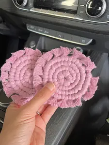 Macrame Car Coaster set, Macrame Car Cup Holders