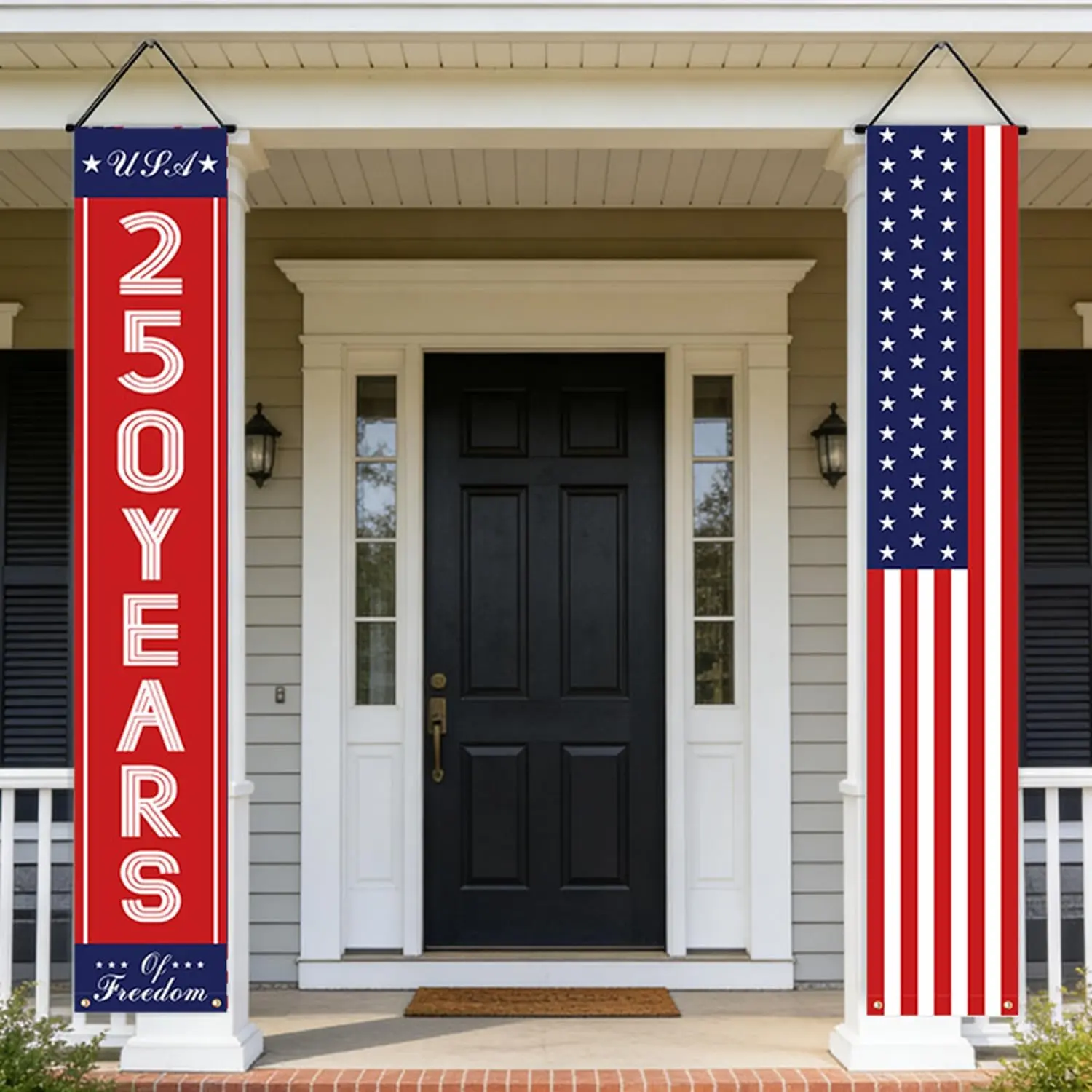 Polyester Flat Banner Set, UAS 250 Years America Semiquincentennial Decor, 30cm*180cm Hanging Display for 4th of July Party, Stars and Stripes Home Festive Party Decorations, Party Decorations Banners