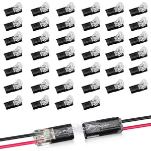 Wire Connectors,Low Voltage Wire Connector,Double Wire Plug in Connector with Locking Buckle，LED Light Strip Connectors 2 Pin - Quick Connect, No Wire Stripping Cutting outdoorfun