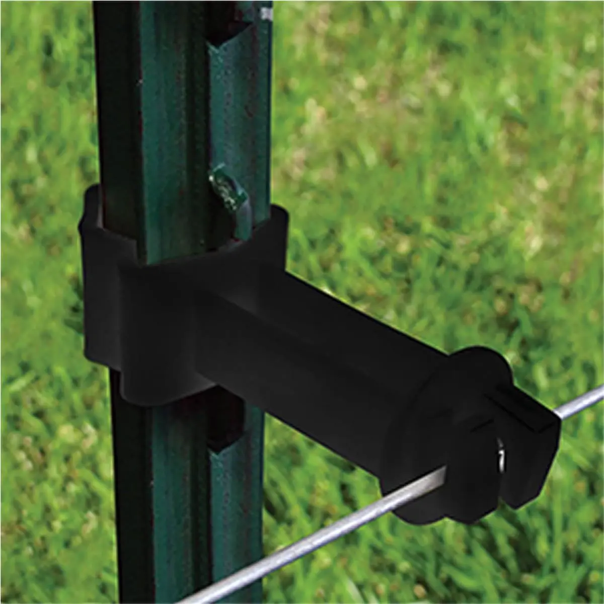 Patriot 2 in. Snap-On T-Post Extender Insulator, Special Wrap Design Black HDPE Wire Insulator for Home Improvement, Garden Raised Beds