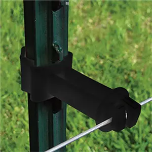 Patriot  2 in. Wrap-Around T-Post Extender Insulator, Black, Snap-On, Outdoor