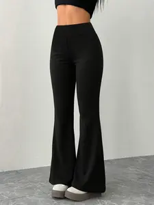 Women's High Waist Elastic Bell Bottoms, Yoga Tight Pants, Breathable Quick Dry Running Pants, Women's Casual Wear, Ladies' Bottoms