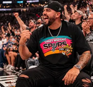 Crazy Hispanic Spurs Fan T-Shirt | Basketball Team Pride, Retro Graphic